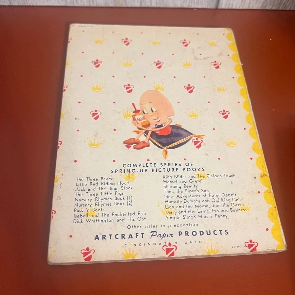 Vintage Humpty Dumpty and Old King Cole Pop-Up Action Book Carolyn Rath Artcraft